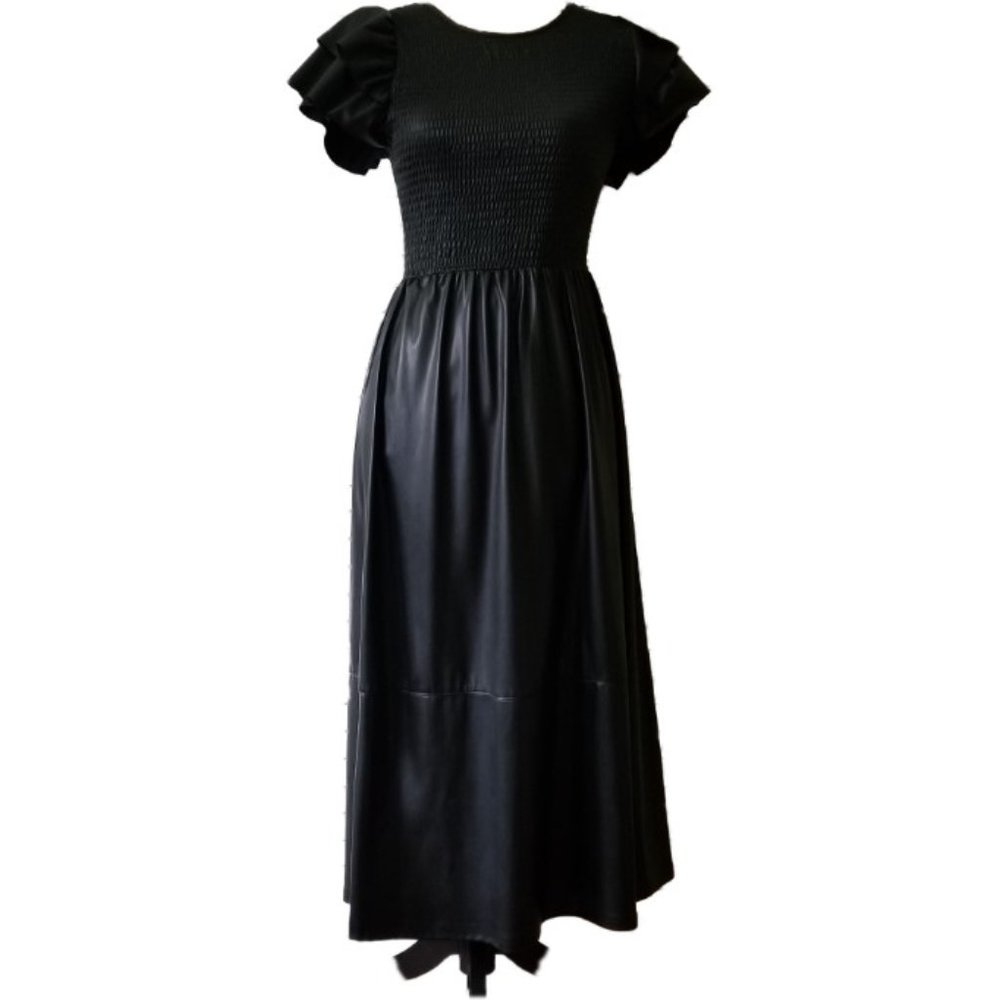 Zara Faux Leather Dress Size M